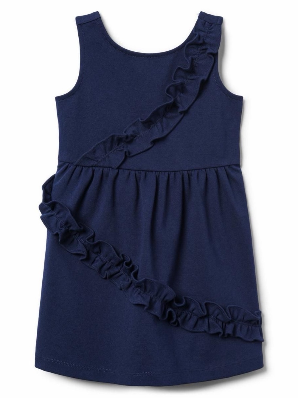 Janie and Jack Girls Blue Diagonal Ruffle Knit Dress
